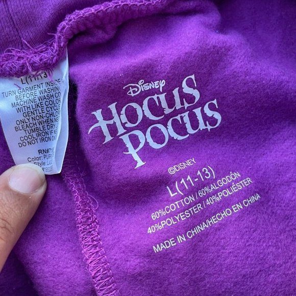 Disney Hocus Pocus Girl Sweat Pant Purple Jogger Trouser Size L 11-13 - Picture 6 of 8